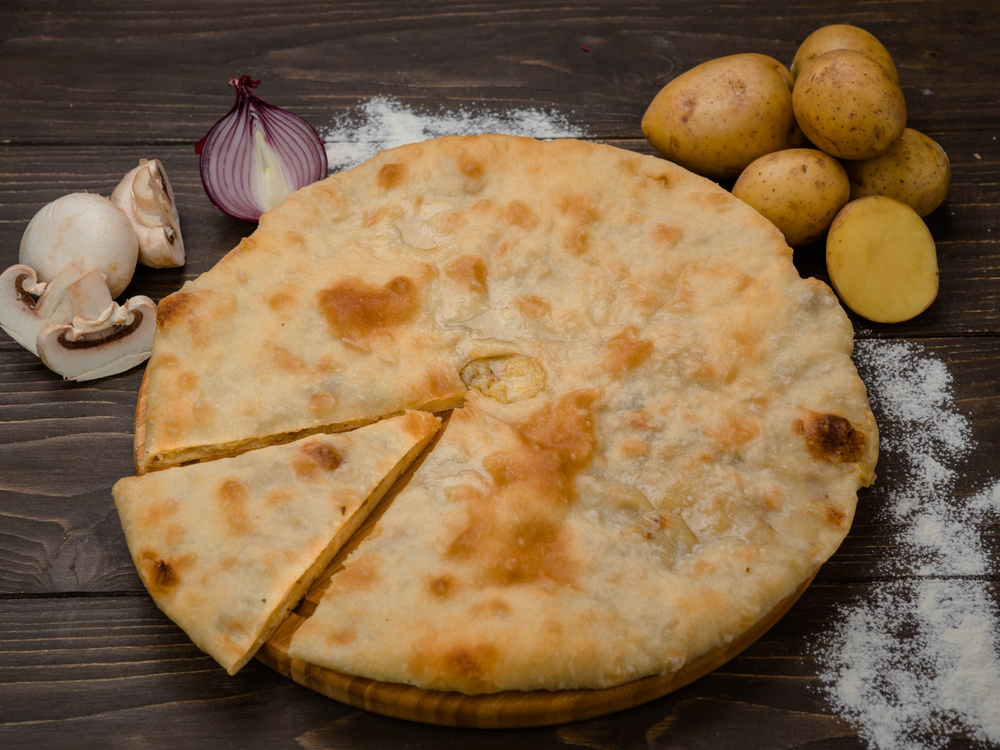 осетинский пирог с картошкой и грибами